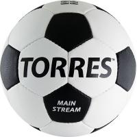 Мяч футб. "TORRES Main Stream",арт.F30184,р.4, 32 пан. PU, 4 под. слоя, руч. сшив., бело-черный