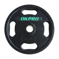 Диск обрезиненный с хватами 15 кг OKPRO OK2009E