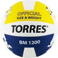 Мяч вол. "TORRES BM1200" арт.V42035, р.5, синт.кожа (микрофибра), клееный, бут.кам, бел-син-желт