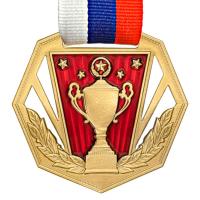 Медаль MZP 369-60/GRD с лентой (D-60 мм, s-2 мм)  латунь
