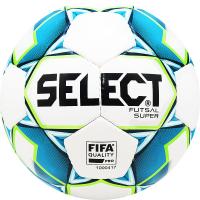 Мяч футзал. "SELECT Futsal Super FIFA" арт. 850308-102,р.4, FIFA Pro, ПУ,руч.сш,бел-син-зел