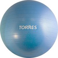СЦ*Мяч гимн. "TORRES", арт.AL121155BL,диам. 55 см, эласт. ПВХ, с защ. от взрыва,  с насосом, голубой