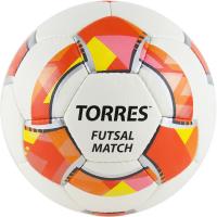 Мяч футзал. "TORRES Futsal Match" арт.FS32064, р.4, 32 панели. PU, 4 подкл. слоя, бело-красный