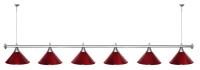 Лампа STARTBILLIARDS 6 пл.,штанга хром (плафоны зеленые)