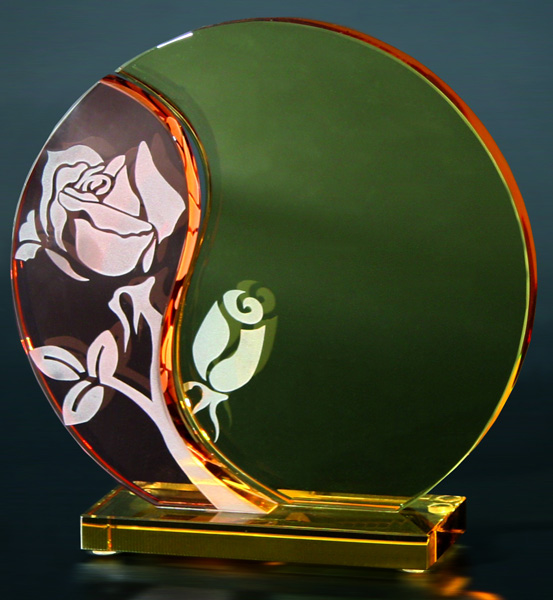 Награда стеклянная (сувенир) 175х175х7мм футляр в комплекте GG002