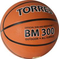 Мяч баск. "TORRES BM300" арт.B02016, р.6, резина, нейлон. корд, бут. камера, темнооранж-черн