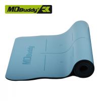 Коврик для йоги PU с разметкой синий MD Buddy MD9040