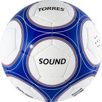 Мяч футб. "TORRES Sound" арт.F30255, р.5, со звук.панелями, 32 п,гл.PU,4 слоя, руч. сш, бело-син-чер