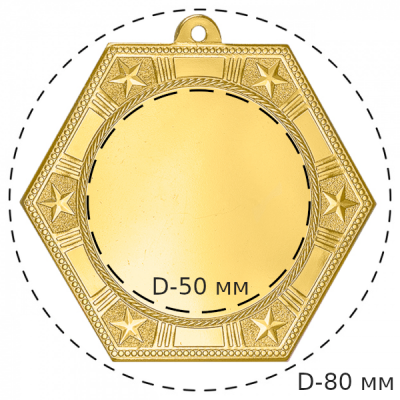 Медаль MZ 90-80/G (D-80 мм, D-50 мм, s-3 мм)