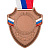 Медаль MZP 558-65/ВM с лентой (56х65мм, D-25мм, s-2мм) сталь