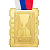 Медаль MZ 134-65/G 1 место с лентой (50х65мм, s-2мм)
