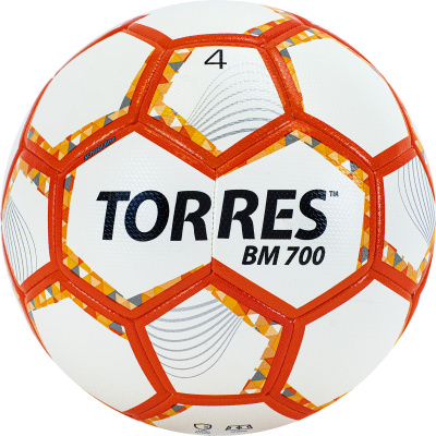 Мяч футб. "TORRES BM 700" арт.F320654, р.4, 32 панели. PU, гибрид. сшив, беж-оранж-сер