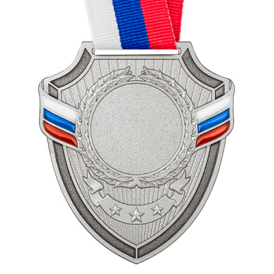 Медаль MZP 558-65/SM с лентой (56х65мм, D-25мм, s-2мм) сталь
