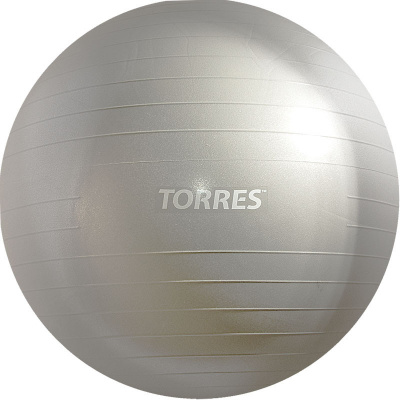 СЦ*Мяч гимн. "TORRES", арт.AL121175SL, диам. 75 см, эласт. ПВХ, с защ.от взрыва,с насосом, серый