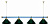Лампа STARTBILLIARDS 4 пл. RAL (плафоны зеленые матовые, штанга коричневая, фурнитура золото)