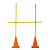 Комплект вертикальных стоек, арт.У629, высота 1,5м, жесткий пластик, желто-оранжевый
