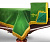Чехол для б/стола 8-3 (зеленый с желтой бахромой, с логотипом)