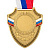 Медаль MZP 558-65/G с лентой (56х65мм, D-25мм, s-2мм) сталь