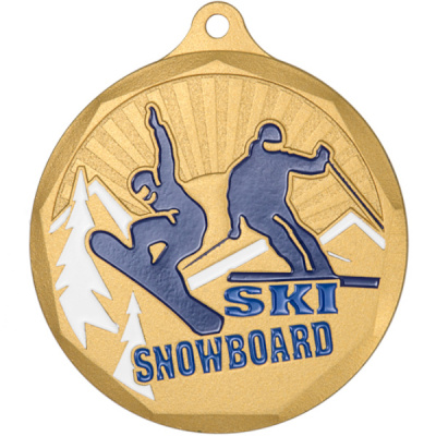 Медаль MZP 581-50/G сноуборд/горные лыжи (D-50мм, s-2 мм) сталь