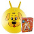 Мяч-попрыгун "Собачка", арт.17064 с ручками, диам. 45 см, ПВХ, желтый